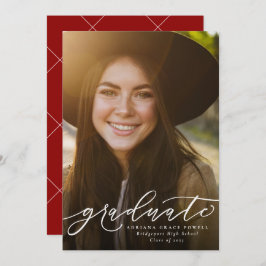 Anuncio Graduado simple de graduación vertical roja