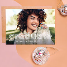 Graduado | Tipografía disco moderna y dos fotos