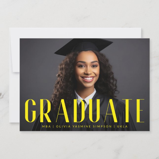 Anuncio Graduado Yellow MBA Overlay Moderno Photo (Anverso)