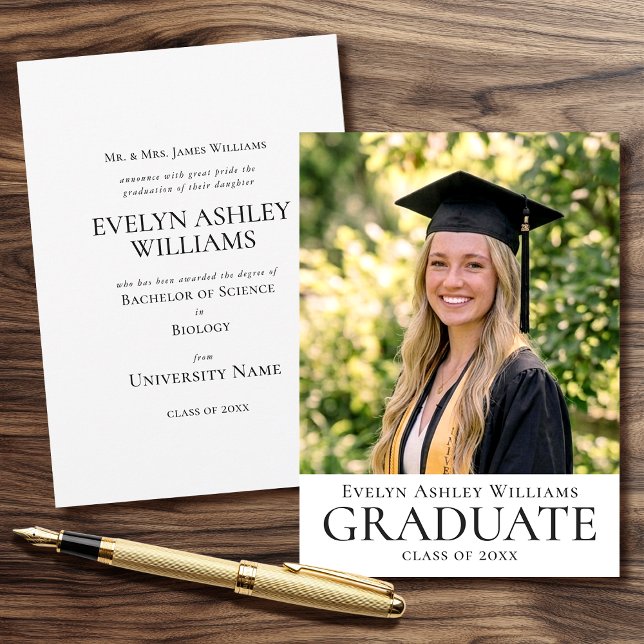 Anuncio Graduation Announcement Card Photo Sophisticated (Subido por el creador)