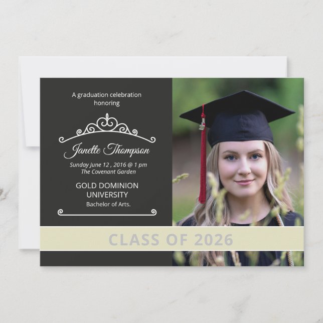 Anuncio Graduation Announcement Card Template (Anverso)