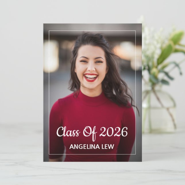Anuncio Graduation Announcement Card Template (Anverso de pie)