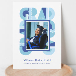 Anuncio Graduation announcement class of 2026 blue white