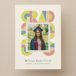 Anuncio Graduation card class of 2026 retro