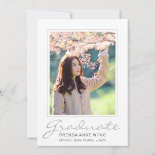 Anuncio Graduation Modern Gray Script Typography Photo
