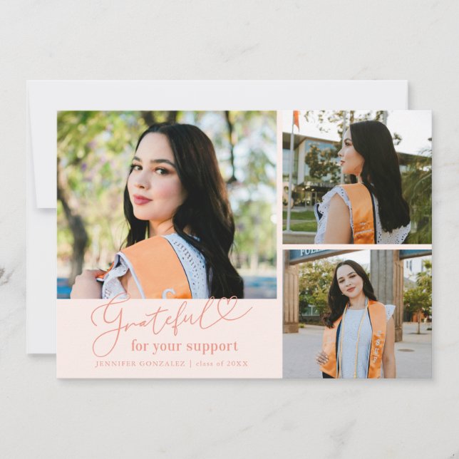 Anuncio Grateful Peach Multi Photo Graduation (Anverso)