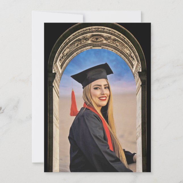 Anuncio Greco-Roman Arch design Photo Grad Announcement (Anverso)