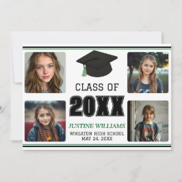 Anuncio Green Graduation  Announcement