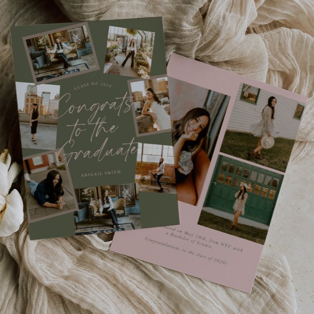 Anuncio Green & Pink Photo Collage Graduation (Subido por el creador)