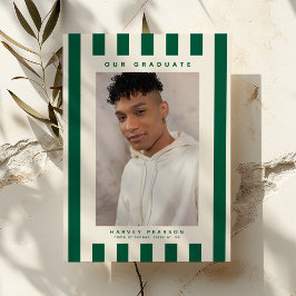 Anuncio Green Sporty Stripes 2 Photo Graduation