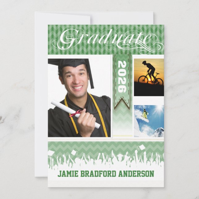 Anuncio Green Zig Zag Senior 3 Imágenes Clase de (Anverso)