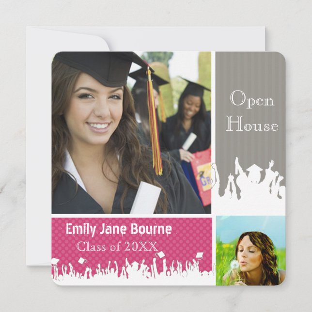 Anuncio Gris y rosado Fuchsai Senior Picture Class of (Anverso)