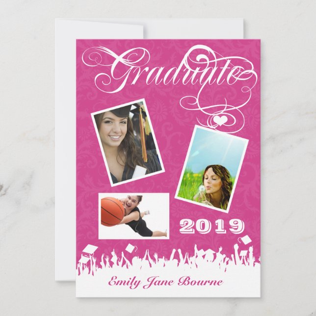 Anuncio Gris y rosado Fuchsai Senior Picture Class of (Anverso)