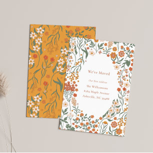 Anuncio Groovy Boho Naranja Flor Silvestre Dirección Nueva