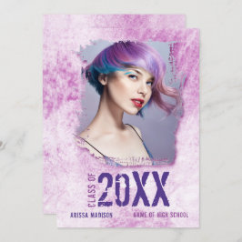 Anuncio Grunge Moderno Guay 2-Sied Photo Pink Purple Grad