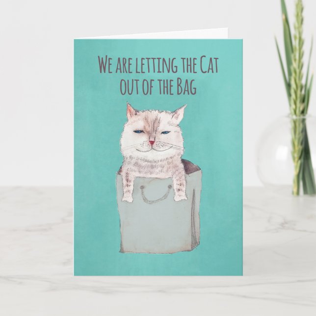 Anuncio Guarda la fecha, Boda, Cat fuera de la bolsa (Anverso)