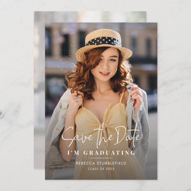 Anuncio Guardar el Fiesta de fotos de la graduación de fec (Anverso / Reverso)