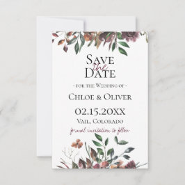 Anuncio Guardar la fecha botánico rústico