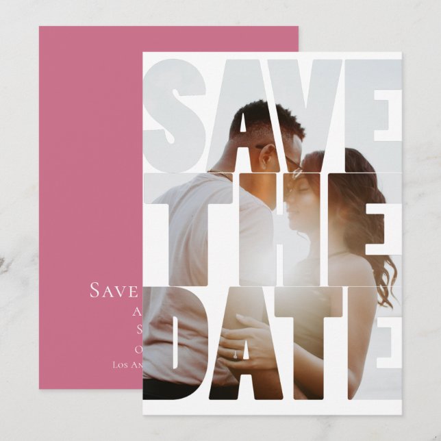 Anuncio Guardar La Foto Personalizada De La Fecha Moderna (Anverso / Reverso)