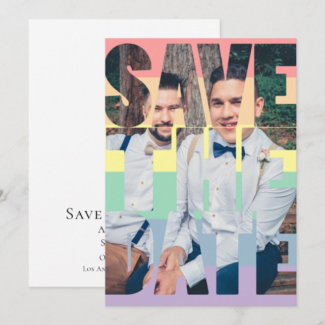 Anuncio Guardar la foto personalizada de Rainbow Gay LGBTQ (Anverso / Reverso)