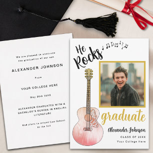 Anuncio Guay He Rocks foto de graduado de oro moderno