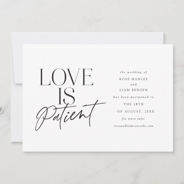 Anuncio Guión Amor Boda Pospuesta Cambiar la Fecha (Anverso)