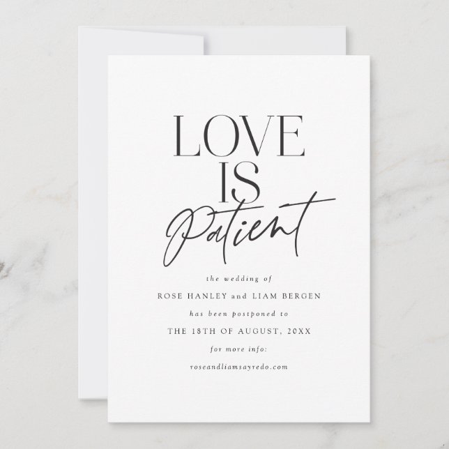 Anuncio Guión Amor Boda Pospuesta Cambiar la Fecha (Anverso)