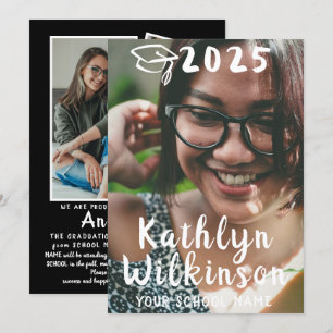 Anuncio Guión Casual Divertido Simple 4 Graduación de Foto