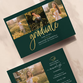 Anuncio Guión de Collage de fotos Graduación 2025 Verde