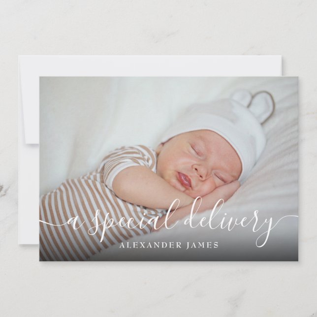 Anuncio Guión de entrega especial Niño Foto Nacimiento (Anverso)