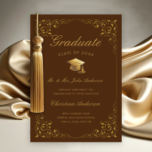 Anuncio Guión de marfil de oro de los padres Graduación ma