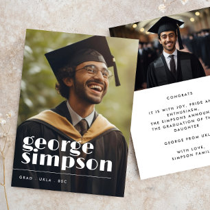 Anuncio Guión de nombre en negrita graduado graduado dos f