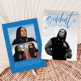 Anuncio Guión de pincel azul manuscrito 4 Graduación de fo