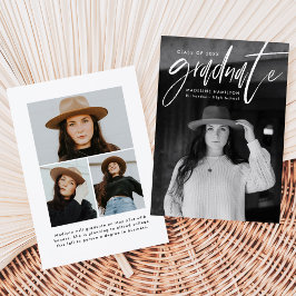 Anuncio Guión de pincel blanco manuscrito 4 Graduación de 