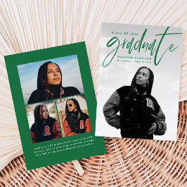 Anuncio Guión de pincel escrito a mano verde 4 Graduación 