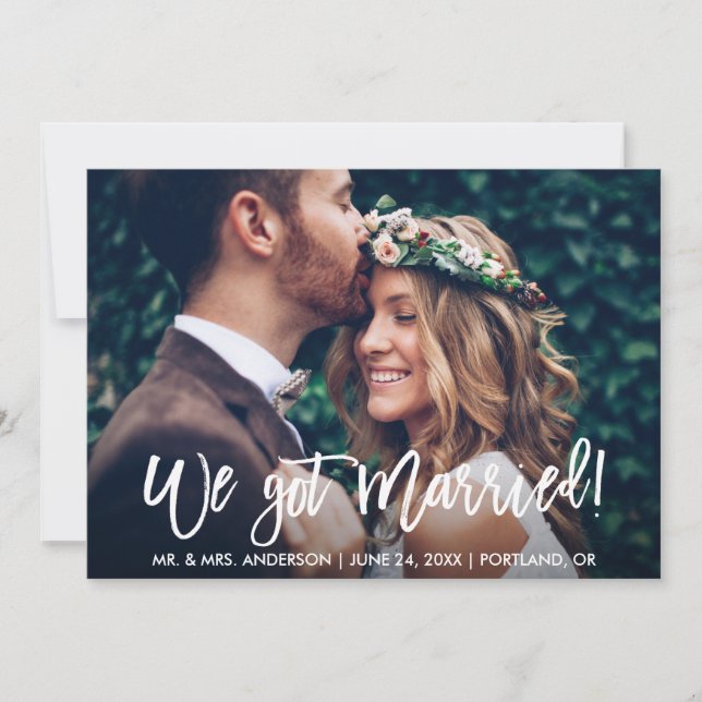 Anuncio Guión de pincel moderno: tenemos foto de pareja ca (Anverso)