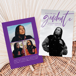 Anuncio Guión de pincel morado manuscrito 4 Graduación de 