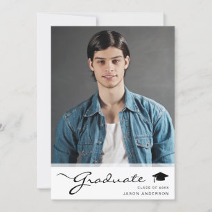 Anuncio Guión elegante moderno para graduados   Foto de mo