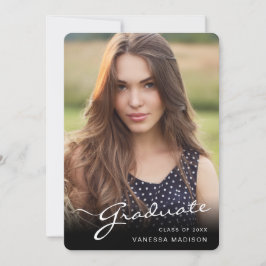 Anuncio Guión elegante moderno para graduados | Foto de mo