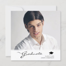Anuncio Guión elegante moderno para graduados | Foto de mo