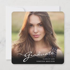 Anuncio Guión elegante moderno para graduados | Foto de mo