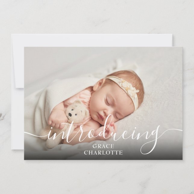 Anuncio Guión fotográfico simple presentando el nacimiento (Anverso)