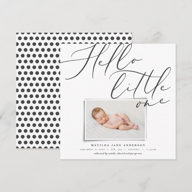 Anuncio Guión hola pequeña una tipografía fotográfica mode (Anverso / Reverso)