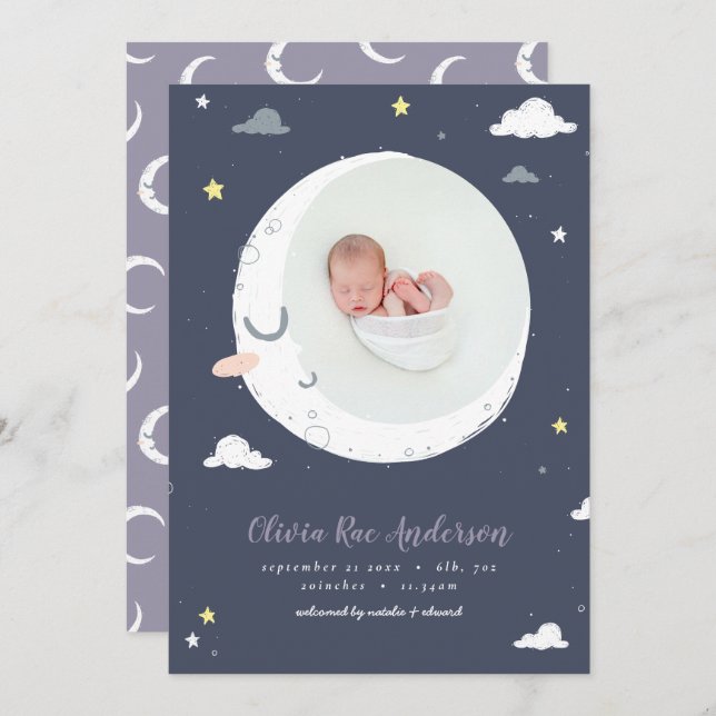 Anuncio Guión lindo lunar maricón marrón púrpura foto naci (Anverso / Reverso)