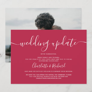 Anuncio Guión magenta y foto de reducción de boda blanco