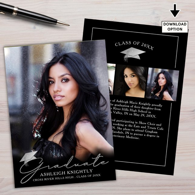 Anuncio Guión manuscrito graduado Plata negra 4 Foto (Subido por el creador)