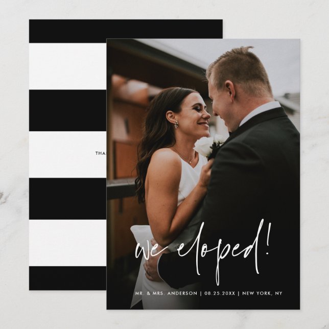 Anuncio Guión manuscrito simple que elegimos Boda de fotos (Anverso / Reverso)