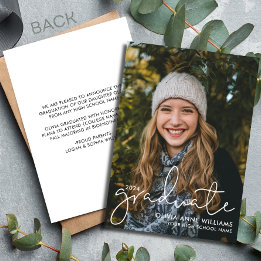 Anuncio Guion Minimalista para Graduado de Escuela Secunda