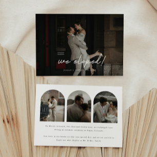 Anuncio Guión moderno 4-Fotos Arco Boda '¡Nos escapamos!'
