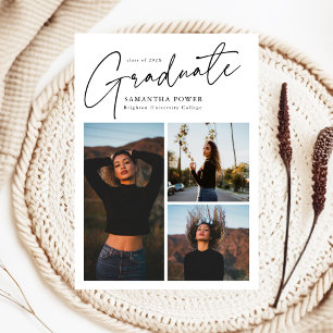 Anuncio Guión Moderno Graduado 3 Fotos Graduación
